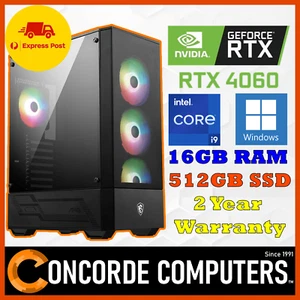 Gaming Intel Core i9 NVIDIA RTX 4060 16GB DDR4 Ram 512GB SSD Desktop PC Computer - Picture 1 of 32