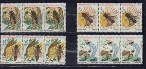 MOZAMBIQUE 1985 AGRICULTURE BEES POLLEN STRIP X 3 SET 941-944 MINT MNH - Picture 1 of 1