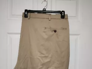 Haggar Dress Pants Mens 54x30 Khaki Classic Fit No Iron Altered Tan Brown - Picture 1 of 5