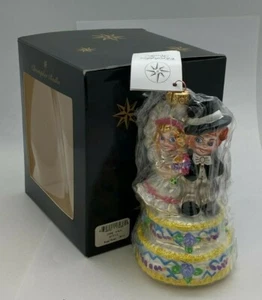 Christopher Radko Glass CAKE WALK Wedding 2000 NIB Bride & Groom Poland - Picture 1 of 4