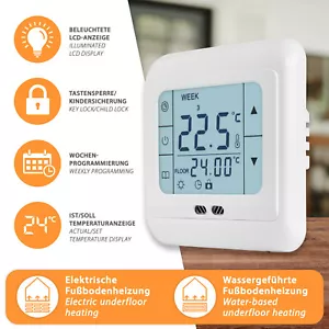 Thermostat Digital Touch Unterputzthermostat Regler Display Programmierbar UP - Bild 1 von 9