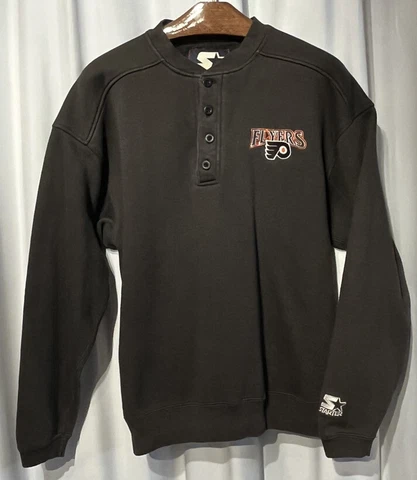 Vintage Starter Philadelphia Flyers Henley Sweatshirt Medium Heavyweight NHL Cover