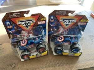 Captain America MONSTER JAM Marvel Truck 1/64 Spin Master Series 1 & 2 Combo Lot - Picture 1 of 6