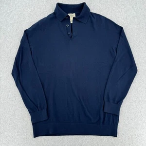 LL Bean Shirt Herren Medium Tall Navy Blau Langarm Klassisch Pullover Polo - Bild 1 von 8