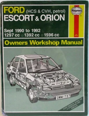 Haynes - Ford Escort & Orion Sept 1990-1992 (Petrol) Owners Workshop Manual Used - Image 1 of 4