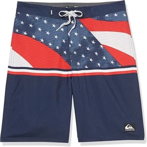 NEW Quicksilver Youth Everyday USA Board Shorts Swim Trunks Size 17 Waist 30 NWT - Picture 1 of 3