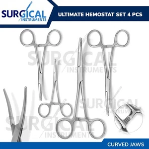 Ultimate Hemostat Set, 4 Pieces Curved Ideal for Hobby Tools, Fishing, Electro - Picture 1 of 8