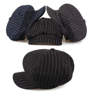 Traje unisex para hombre y mujer a rayas panadero niño taxista gorra plana sombreros de periódico - Imagen 1 de 8