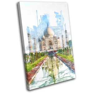 Taj Mahal Iconic Landmarks SINGLE CANVAS WALL ART Picture Print - Picture 1 of 1