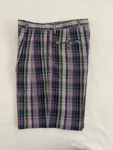 Greg Norman lila/grün karierte Shorts - Bild 1 von 15