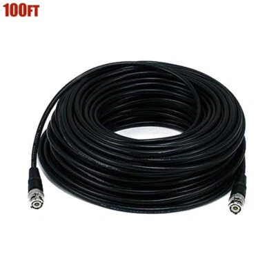 100FT RG58 BNC Male to Male Twist On Connector Coax Coaxial Cable Braided 50 Ohm - Image 1 of 2