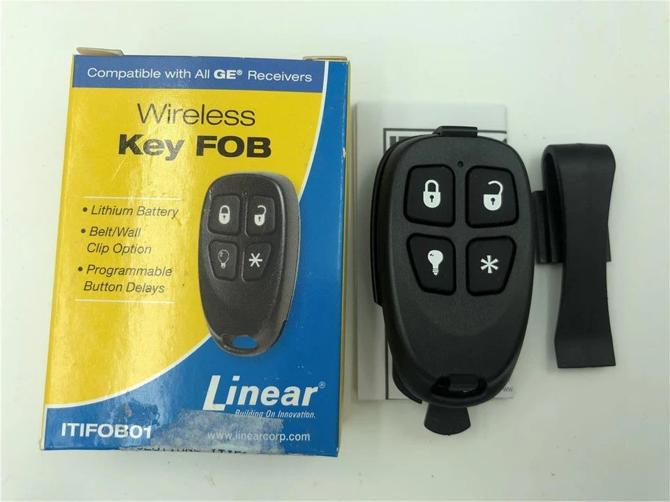 NEW Linear Wireless Key FOB Remote ITIFOB01 4 Button With Clip Compatible W/ GE - Image 1 of 1