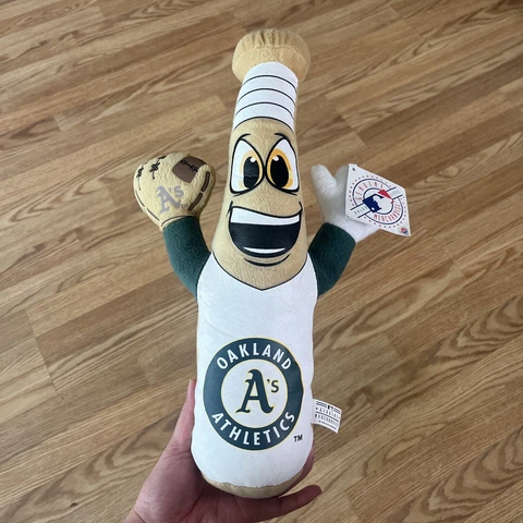 Vtg 2012 Oakland Athletics A's MLB Baseball Bat Plush Doll ~16" Licensed w/ TAG Cover