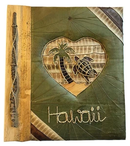 Photo Albums Handmade Natural Materials Honu Heart Hawaii 4"x6" Hawaiian Gift LG - Picture 1 of 4
