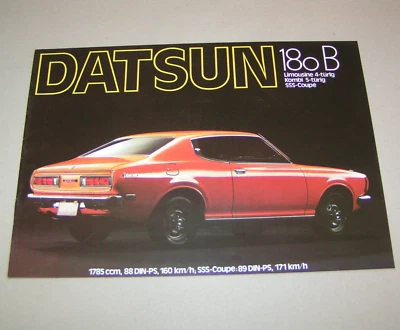 Depliant / Brochure - Nissan Datsun 180 B Berlina, Station Wagon E Coupé - Immagine 1 di 2