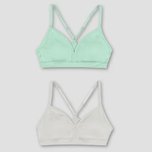 Two (2) Hanes Girls' Seamless On the Go Comfort Racerback Bra Small 6-6X NWT-13 - Picture 1 of 3