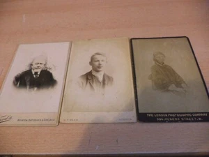 3 ORIG LARGE OLD ANTIQUE RP REAL PHOTOGRAPH VICTORIAN LONDON CARDS CARTE CDV - Picture 1 of 3