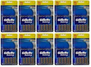 Gillette Sensor 3 Refill Razor Blades, 80 Cartridges (Fits Sensor Excel Razor) - Picture 1 of 1