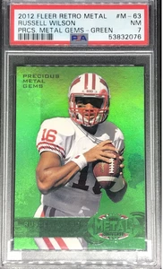 Russell Wilson 2012 Precious Metal Gems Green /10 Rookie PSA 8 NM-MT RC Seahawks