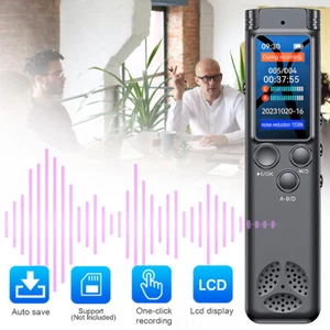 64GB Digital Diktiergerät Aufnahmegerät Sprachrekorder Audiorekorder Dictaphone - Bild 1 von 12