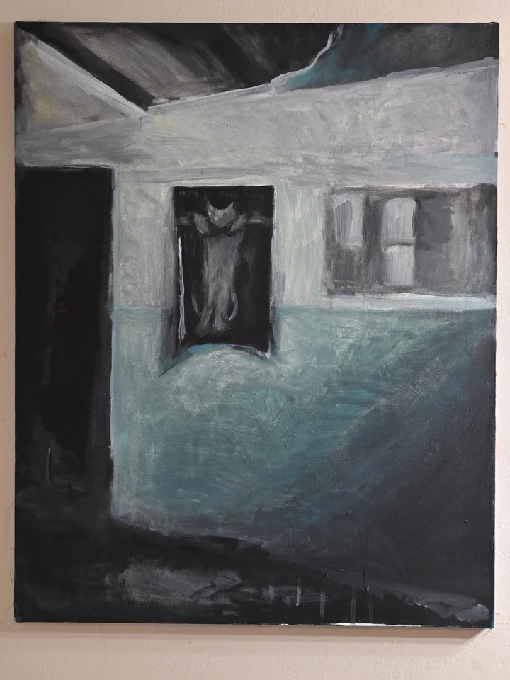 Hang In There Baby! Акриловая живопись оригинальное искусство холст 30x40 - Изображение 1 из 2