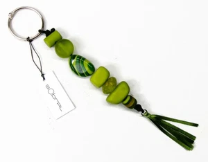 Sobral Brazil Indiana Chunky Citrano Green Statement Artist Made Key Chain Ring - Picture 1 of 6
