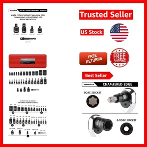 Complete 32-Piece E-Torx and Torx Socket Set - Laser Etched, High-Performance - Foto 1 di 10