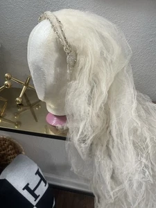 Antikes viktorianisches Perlen Kopfschmuck Schleier Hochzeit Anfang 1900 - Bild 1 von 14