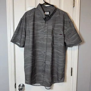 Star Wars RSVLTS Shirt Mens Size XL Gray Striped Mandalorian Performance Stretch - Picture 1 of 8