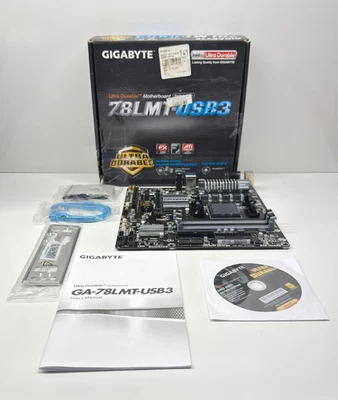 Gigabyte GA-78LMT-USB3 AM3+ DDR3 Micro ATX Motherboard w/ Box, Manual, IO Shield - Image 1 of 4