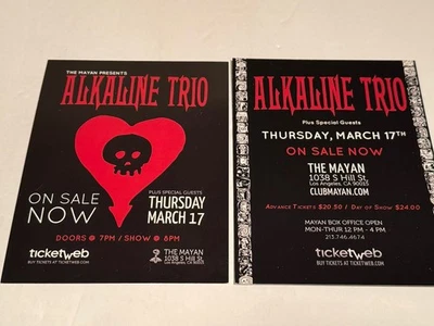 ALKALINE TRIO 2011 Tour Estados Unidos lote de 2 postales promocionales Los Ángeles Foto 1 de 3