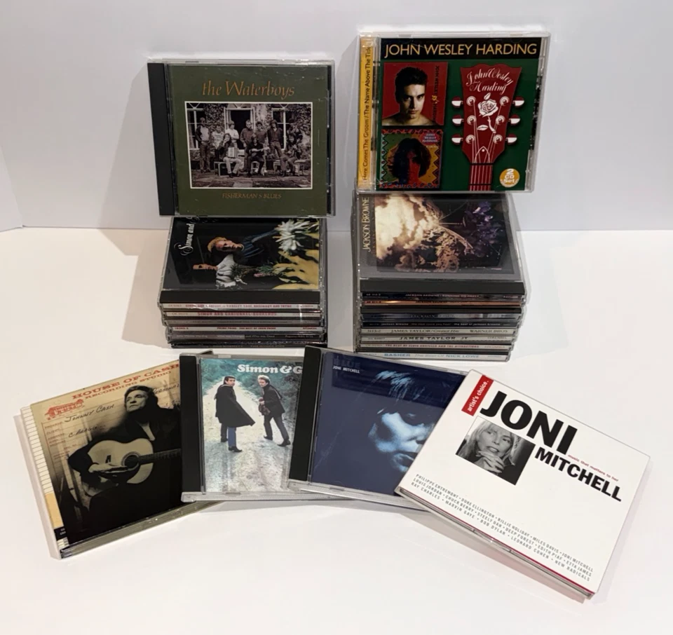 Folk Pop Rock 21 CD Lot Joni Mitchell Johnny Cash John Prine Simon & Garfunkel Foto 1 de 4