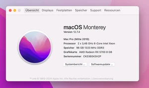 Mac Pro 5,1 | 12‑Core Xeon | 3,46 GHz | 96 GB RAM | RX 5700 | NVME SSD | 2010 - Bild 1 von 11