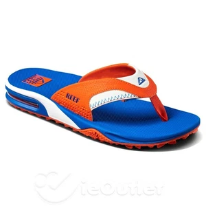 REEF Fanning PREGAME All-Terrain Flip Flop mit Flaschenöffner blau orange GRÖSSE 12 - Bild 1 von 4