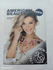 American Beauty Face Temporary Tattoo, USA, 4th of July, Olympics, Labor Day New - Picture 1 of 2