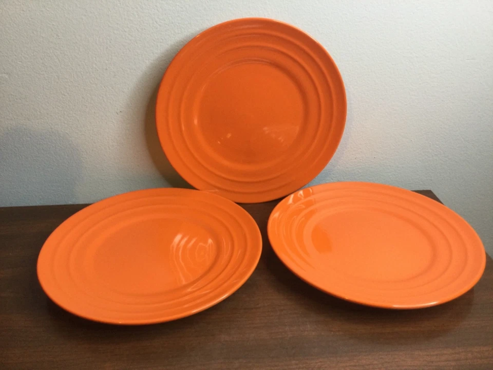 Rachael Ray Orange Double Ridge 8" Salad Plates Set of 4