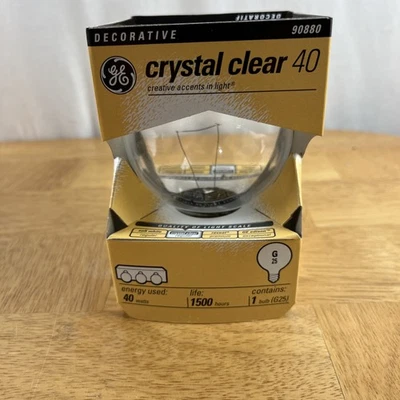 GE Crystal Clear 40w G25 NOS- Tested - Image 1 of 4