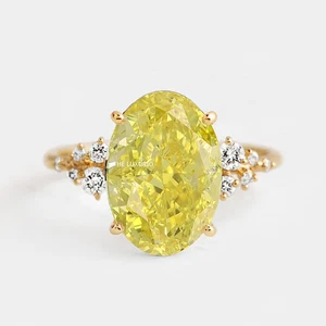 Anillo de diamantes amarillos intensos de lujo de 3,15 quilates IGI... - Imagen 1 de 9