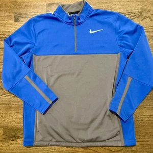 Nike Golf Men's Long Sleeve Blue & Grey Therma Fit Quarter Zip Large - Picture 1 of 7