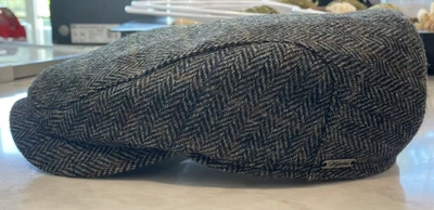 NEW Wigens Mens 100% Wool Contemporary Newsboy Cap (110530) Sz 60 Herringbone - Image 1 of 4