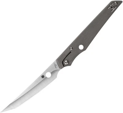 Cuchillo Plegable Spyderco Cobol SlipJoint 3.63" M390 Gris Titanio C273TIP Foto 1 de 2