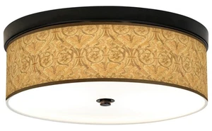 Giclee Gallery Golden Versailles Shade 14" Wide Bronze Ceiling Light - Picture 1 of 1