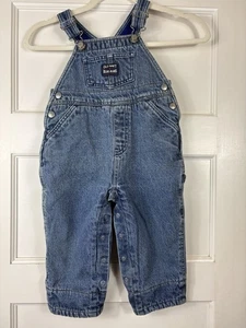 Vintage Old Navy Baby 18-24 blau Fleece gefüttert Denim Jeans Overall Lätzchen Y2K gebraucht, in einwandfreiem Zustand - Bild 1 von 5