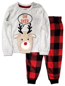 Infant Boys & Girls Red Oh Deer Plaid Christmas Holiday Pajamas - Picture 1 of 2