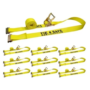 10 Pack 2" x 12' E-Track Ratchet Tie Down Strap Truck Trailer Enclosed Cargo Van - Foto 1 di 7