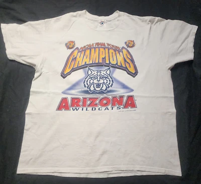 THREE Vintage Arizona Wildcats UofA T-shirt Basketball XL NCAA Champions 1997 - Image 1 of 4