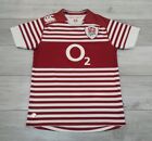 England Rugby Away Shirt 2013/2014 Canterbury Medium Jersey Striped Red Top B7Q