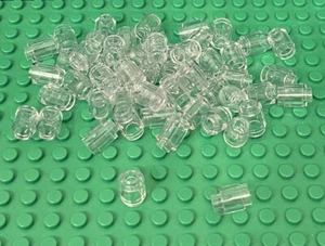 Lego 100 Pieces City Trans-clear Round Brick 1x1 / Transparent With Open Stud - Picture 1 of 1