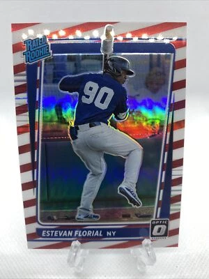 2021 Donruss Optic ESTEVAN FLORIAL Rated Rookie Prizm Parallel #/45 - Image 1 of 3