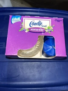 Glade Candle Scents Mountain Berry 2 Votives & Glass Holder NEW Vintage 1997 💗 - Picture 1 of 5